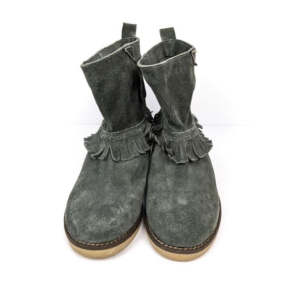Coolway Grey Afra Fringe Suede Leather Bohemian Boots Size 8 - Picture 3 of 9